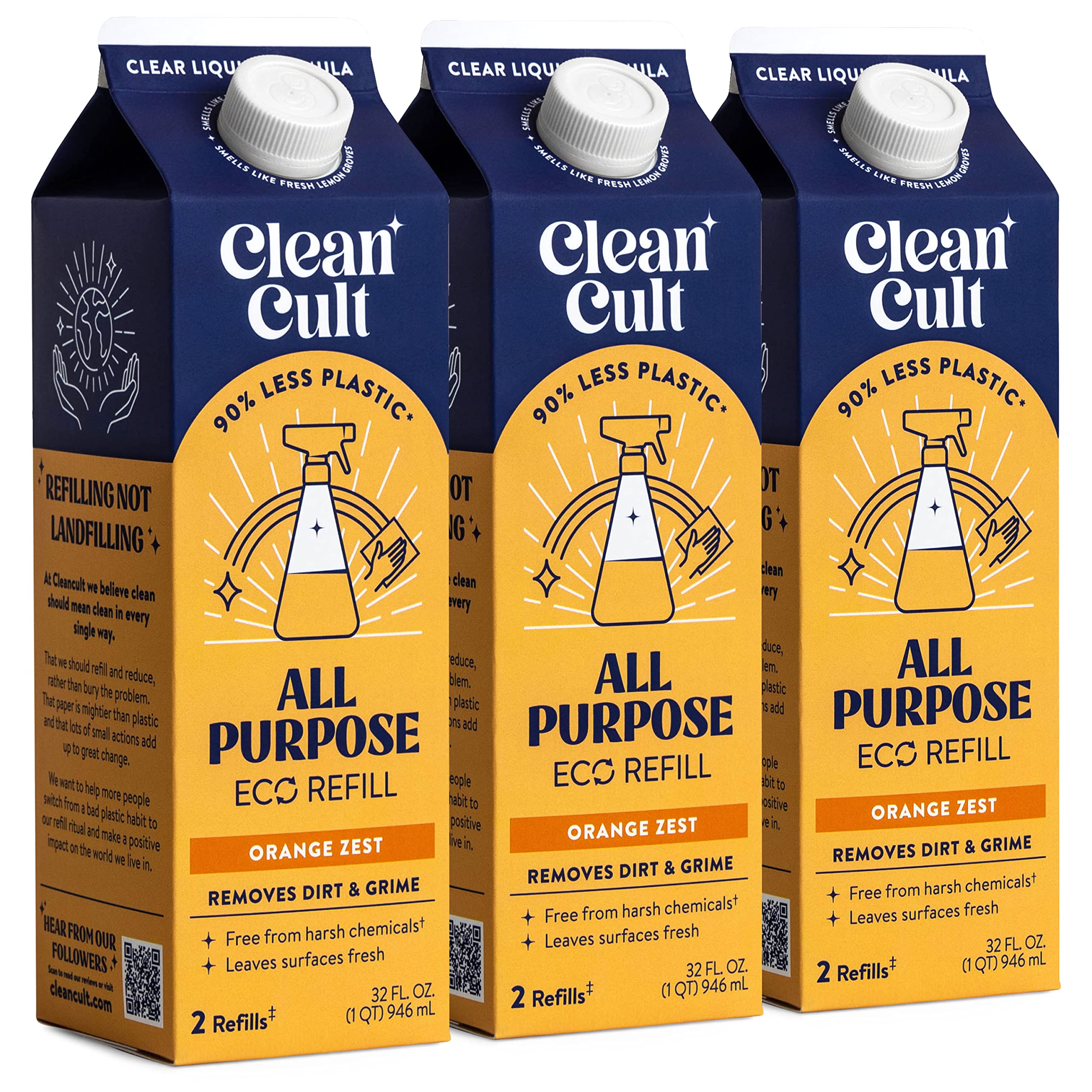 Amazon.com: Cleancult All Purpose Cleaner Refills (32oz, 3 Pack